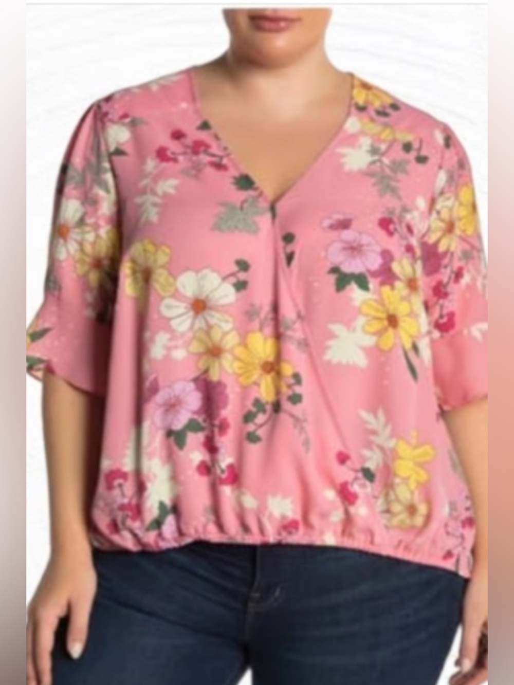 Brand New-Sanctuary Garden Floral Surplice Wrap Top